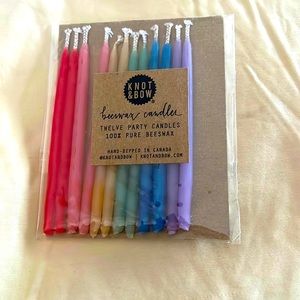 Rainbow Birthday cake Candles knot & bow